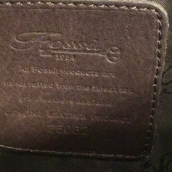 Vintage Fossil handbag, brown leather - Picture 9 of 16